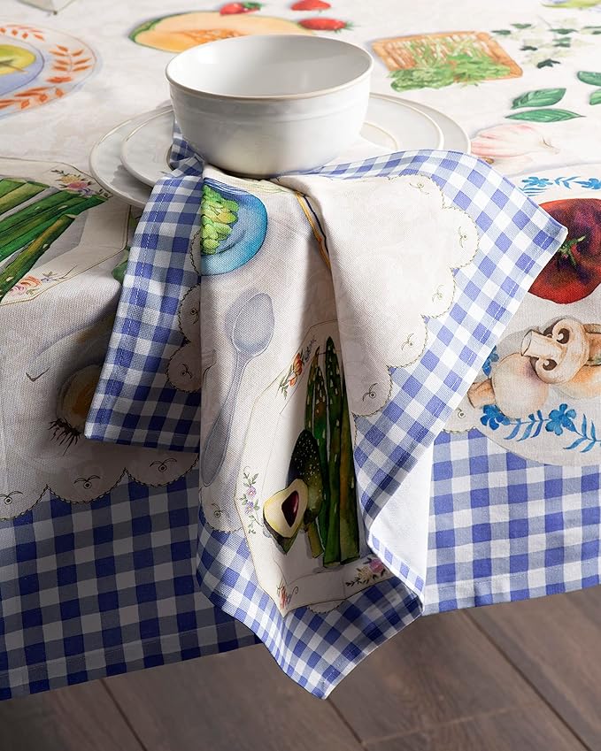 Maison d' Hermine Cloth Napkins Set of 4 100% Cotton Everyday Reusable Square Napkins Cloth Washable Dinner Party Wedding Restaurant Valentines Day Decorations Spring/Summer (Gourmand, 20" x 20")