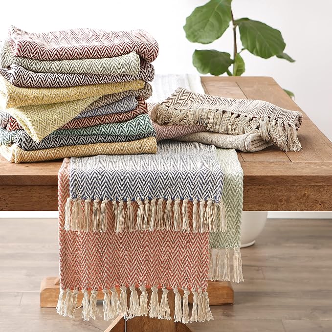 DII Woven Basic Tabletop Collection, Chevron Table Runner, Dark Brown - Image 6