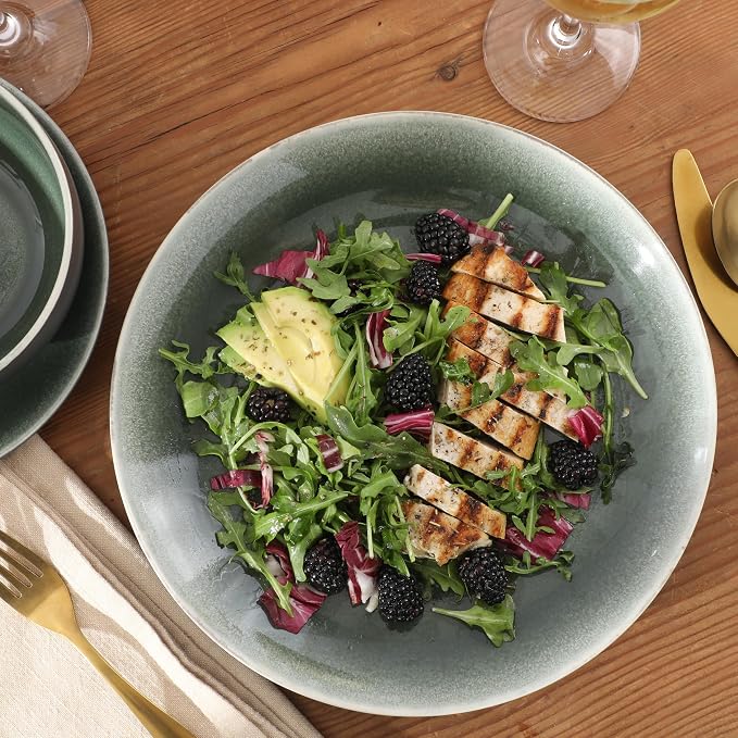 Gibson Elite Pine Coast Plates and Bowls Sets, 12-Piece Stoneware Dinnerware - Image 3