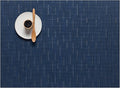 Chilewich Bamboo Placemats Set of 4 - Woven Rectangle Placemats - Reusable, Stain-Resistant, Indoor/Outdoor Tabletop Protection - 19" x 14" - Lapis