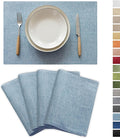 Demetex Blue Placemats Set of 4 Heat Resistant Place Mats Linen Cloth Placemat Dining Table Mats for Kitchen Plate Tables, Blue
