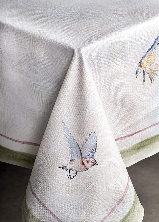 Maison d' Hermine Table Cloth Rectangle Table 100% Cotton 60 x 120 Inches Tablecloth Reusable Decorative for Dining Room Farmhouse Home Valentines Day Decorations Spring Summer - Flying Birds