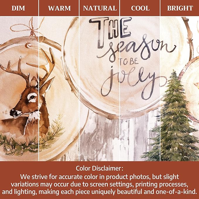 Maison d' Hermine Table Cloth Square Table 100% Cotton 60 x 60 Inches Fall Tablecloth Reusable Everyday Use for Thanksgiving Christmas Decorations Dining Farmhouse Party (Mountain Life)