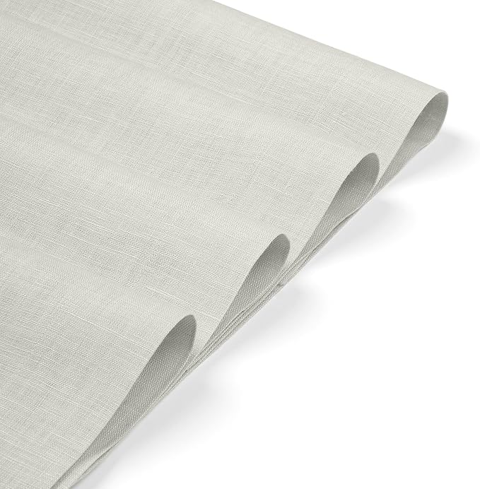 D'Moksha Homes Linen Placemats 14 x 19 Inch - Silver Grey Placemats Set of 8-100% Pure Linen Table Place Mats for Spring, Easter - Handcrafted and Machine Washable