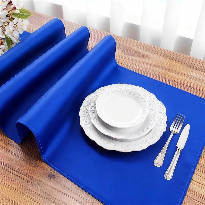 FOLINS&HOME Royal Blue Waterproof Decorative Table Runner 60 Inches Long | - Image 3