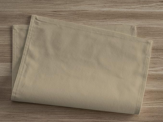 Calicot Placemats Set of 6 100% Cotton Washable Cloth Place Mats, Reusable Table Mats for Spring/Summer & Thanksgiving Christmas Decorations Kitchen Dining Party Wedding (Desert Beige, 13" x 19")