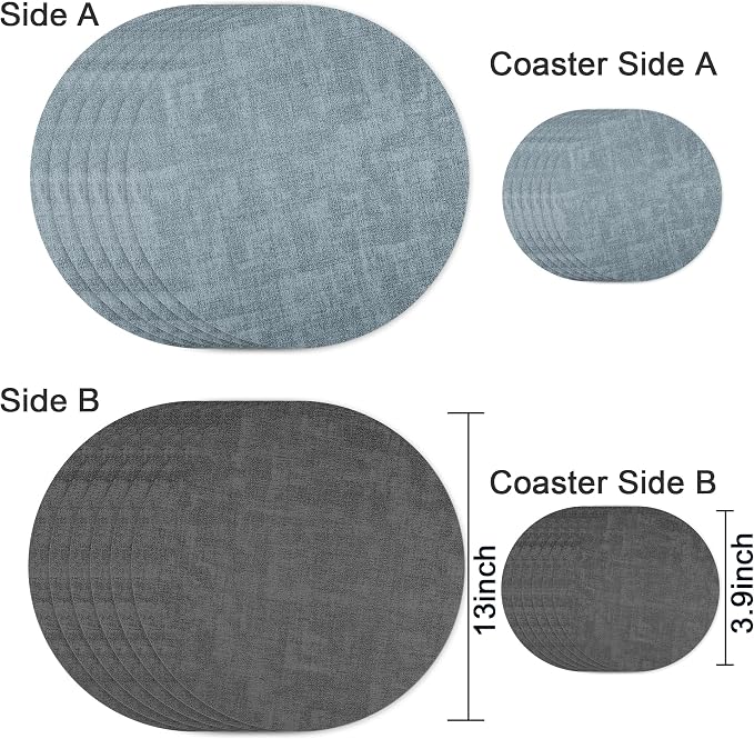 Fyvva Placemats Set of 6, Stain & Scratch Resistant, - Image 2
