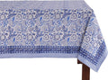 ATOSII Indigo Bloom 100% Cotton Rectangle Fall Tablecloth, Handblock Floral Linen Table Cloth for Dining Table I Parties Christmas Thanksgiving Grand Millennial Home Decor 72 X 120 Inches I 10 Seater
