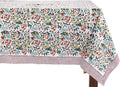 ATOSII Ambrosia Green 100% Cotton Rectangle Fall Tablecloth, Handblock Floral Print Linen Table Cloth for Kitchen Dining I Parties, Outdoors, Christmas, Thanksgiving I 72 X 120 Inches I 10 Seater