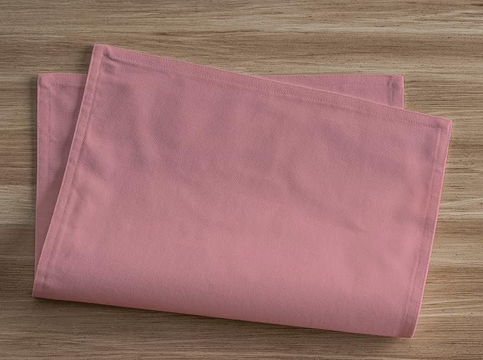 Calicot Placemats Set of 6 100% Cotton Washable Cloth Place Mats, Reusable Table Mats for Spring/Summer & Thanksgiving Christmas Decorations Kitchen Dining Party Wedding (Dusty Rose, 13" x 19")