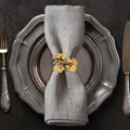 Decozen Set of 16 Gold Napkin Rings in Leaf Design, Festive, Table Decor Setting for Holiday, Wedding, Birthday, Kitchen, Home Decor, Housewarming Gift - Mothers Day Decorations