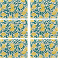 Placemats Set of 6 Lemon Leaf Place Mats Washable Kitchen Dining Linen Table Mats Stain Heat, for Home Party Indoor 12x18 in