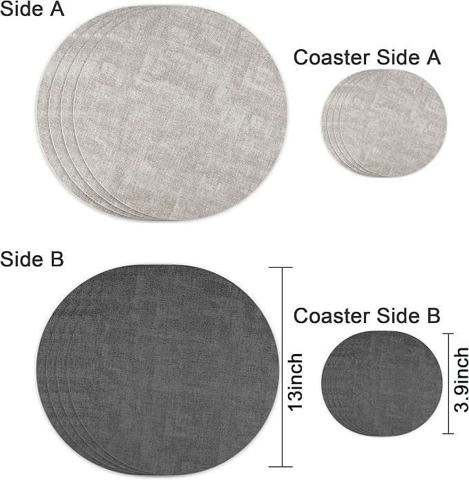 Fyvva Placemats Set of 4, Stain & Scratch Resistant, - Image 2