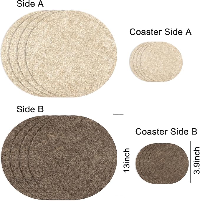 Fyvva Placemats Set of 4, Stain & Scratch Resistant, - Image 2