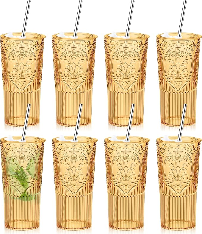 8 Set 20oz Vintage Plastic Tumbler by Unknown