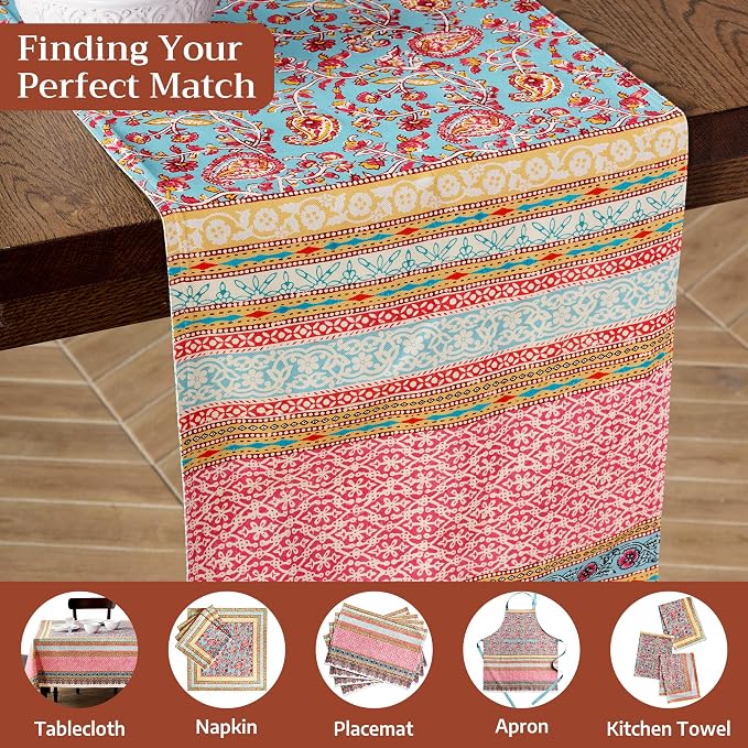Maison d' Hermine Table Runner 100% Combed Cotton 14.5"x72" | Table Runners 72 - Image 7