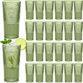Wiwiqing 20oz Vintage Plastic Drinking Glasses Set of 24, Dark Green Large by Wiwiqing
