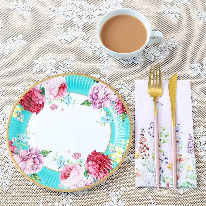 Talking Tables Afternoon Tea Vintage Floral Paper Plates Pack of 24 Truly - Image 7