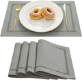 Farmhouse Burlap Place Mats, 12 x 18 Inch | Double Layer, Thick Textured by Aoztio