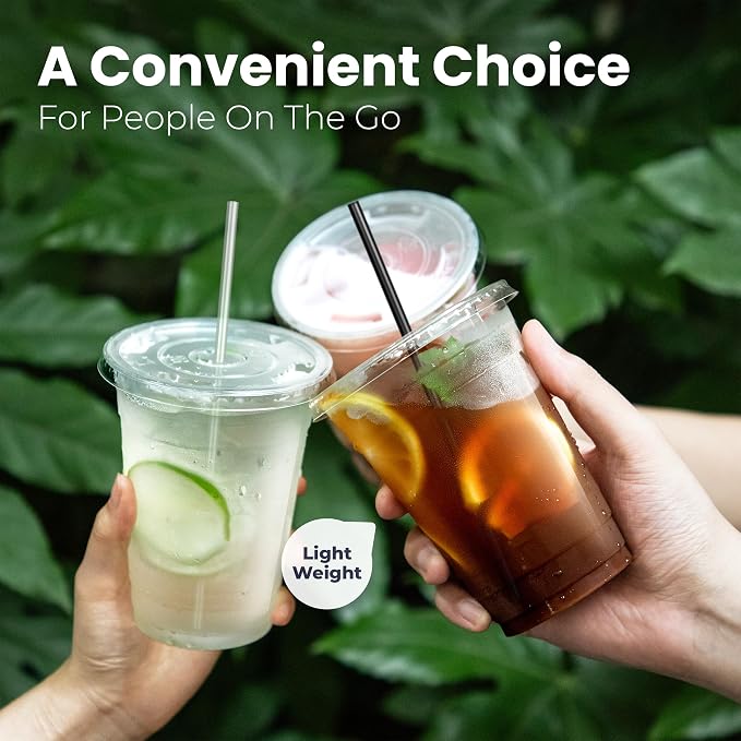 Fit Meal Prep 100 Pack 12 oz Plastic Iced Coffee Cups - Image 5