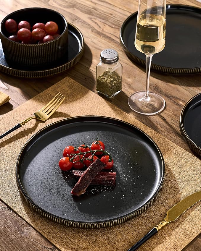 Stoneware Dinnerware Sets, Reactive Glaze Dishes Set - Image 3