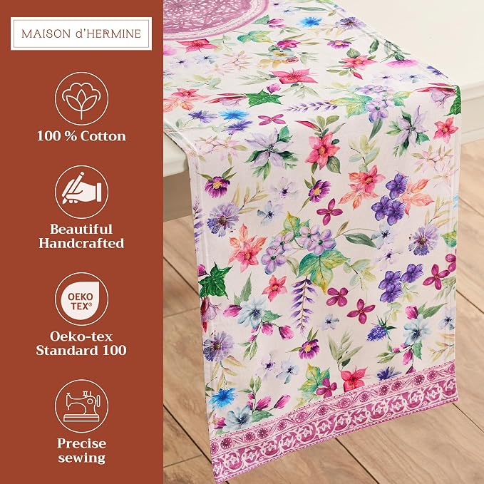 Maison d' Hermine Table Runner 100% Cotton 14.50" x 72" | Table Runners 72 - Image 2