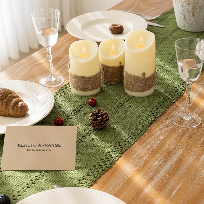 Keketoarrange Boho Macrame Table Runner 12x72 Inch | Woven Burlap Rustic Runner - Image 6