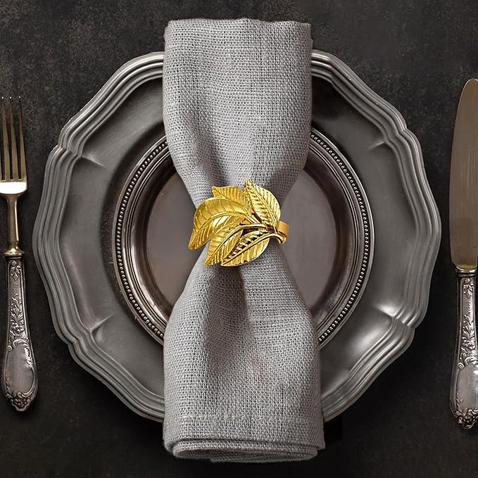 Decozen Set of 12 Gold Napkin Rings in Turtle Design Festive Table Decor Setting for Holiday Wedding, Birthday, Kitchen, Home Decor Housewarming Gift - Mothers Day Decorations