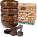 Jungle Culture 4 Polished Coconut Bowl & Wooden Spoons Set by JungleCulture