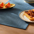 Rustic Cotton Linen Table Runner, 13x60 Inches Navy | Farmhouse Style Linen by ZEEMARTONLINE