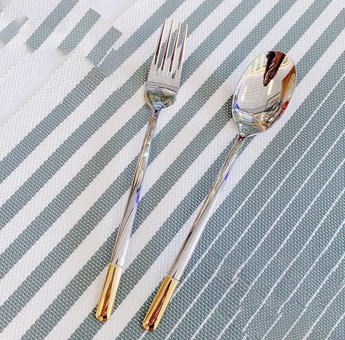 Silverware Set Service for 16, IKXO 64-Piece Modern Stainless Steel Flatware - Image 6