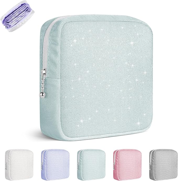 Period Bag for Teen Girls, Canvas Sanitary Napkin Storage Bag by PlaytotheExtreme
