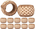 Rattan Napkin Rings Set of 12 – Handmade Napkin Ring Holders for Dining Table, Parties & Family Gatherings, Elegant Tabletop Décor for Weddings, Dinners & Events