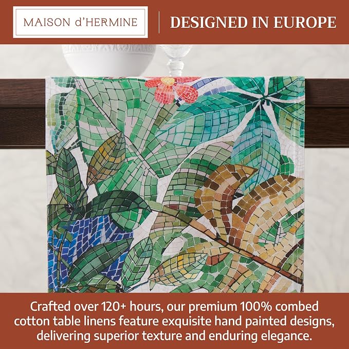 Maison d' Hermine Table Runner 100% Combed Cotton 14.5"x108" | Table Runners - Image 3