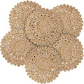 11.8" Corn Husk Woven Round Placemats Set of 6 - Wicker Boho Farmhouse Placemats - Rattan Table Mats Like Water Hyacinth for Dining Table, Wedding, Home