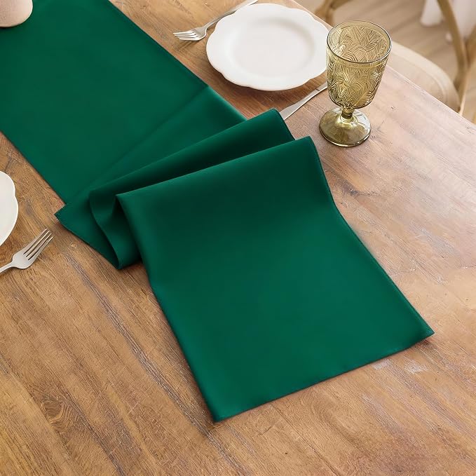 Green Table Runner, Waterproof Washable Runners 60 Inches Long | Reusable 12x60 - Image 3