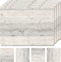 Set of 4 Heat Resistant Cork Placemats for Dining Table with Free Set of 4 Matching Drink Coasters Cork Wood Design Print 16 x 12 Inches Cork Backed Hard Placemats (White Driftwood)