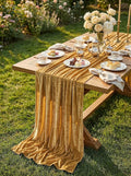 Gold Velvet Table Runner 10ft Extra Long Luxury Fall Thanksgiving Runners | 5 by SoarDream