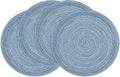 SHACOS Round Braided Placemats Set of 4 Dining Table Placemats 15 inch Circle by SHACOS