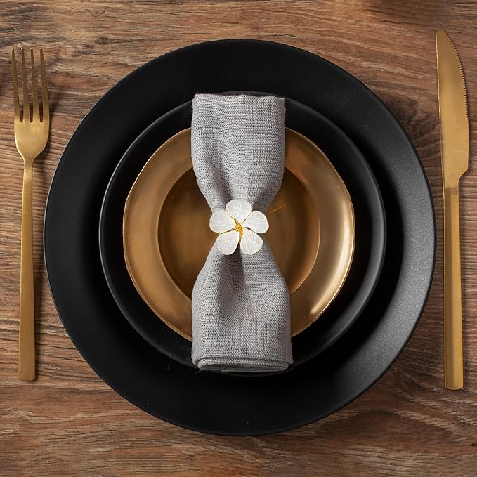 Decozen Set of 4 Gold Napkin Rings in Turtle Design Festive Table Decor Setting for Holiday Wedding, Birthday, Kitchen, Home Decor Housewarming Gift - Mothers Day Decorations