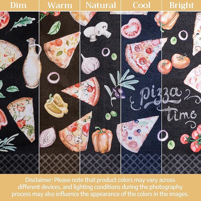 Maison d' Hermine Cloth Napkins Set of 4 100% Cotton Everyday Reusable Square Napkins Cloth Washable Dinner Party Wedding Restaurant Valentines Day Decorations Spring/Summer (Pizza, 18" x 18")