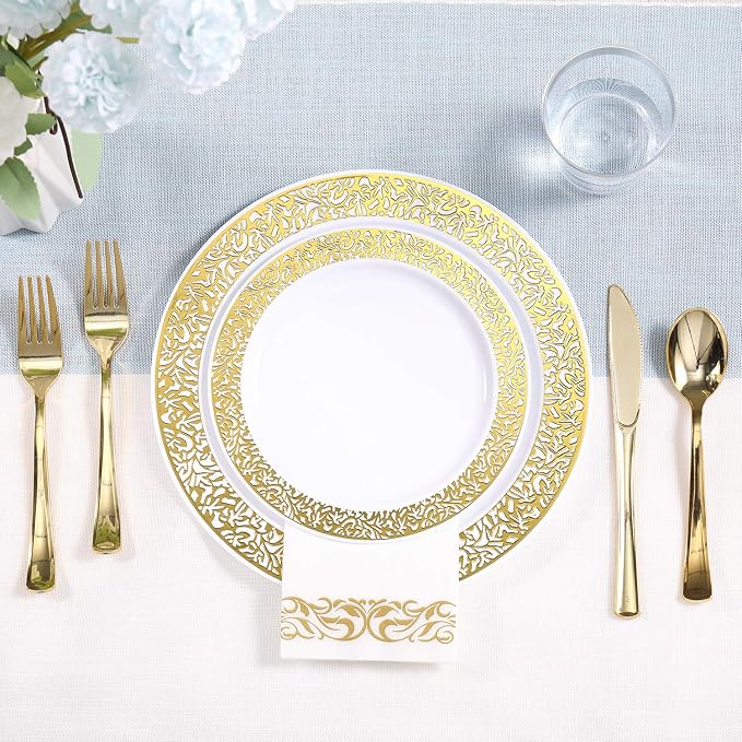 FOCUSLINE 350 Ct Gold Dinnerware Set - Image 4