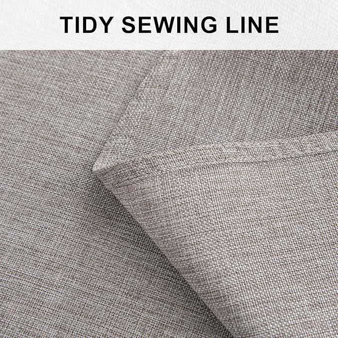 Hiasan Round Linen Tablecloth 40 Inch - Wrinkle and Stain Resistant Washable Polyester Fabric Table Cloth for Dining Room Kitchen Party, Stone