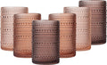 JOVGANK Venus Vintage Hobnail Drinking Glasses Set of 6, Water Tumbler 15oz by JOVGANK