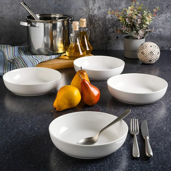 Gibson Home Zen Buffet 4-Piece 41oz Salad Bowls Porcelain Ceramic Chip and - Image 5