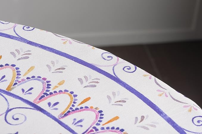 Maison d' Hermine Table Cloth Round Table 100% Cotton 69 Round Inches Tablecloth Reusable Decorative for Dining Room Farmhouse Home Valentines Day Decorations Spring Summer - Mandala