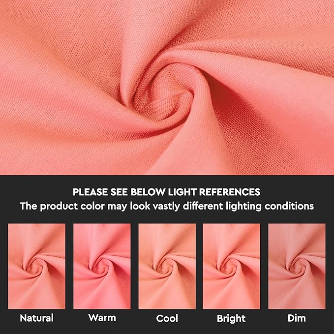 Encasa XO Table Runner, Cotton Canvas Dining Runner 13"x72" | Coral, 180 GSM - Image 3