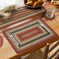 Homespice Chester Dining Placemats, Warm Lodge and Cabin Decor, Set of 6, Red - 13x19 Rectangle Table Mats - Vibrant Colors, Durable, Easy to Clean and Protects Furniture