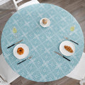 Walrus Round Vinyl Fitted Tablecloth with Flannel Backing Elastic Edge Design Table Cover Waterproof Oil-Proof PVC Table Cloth Stain-Resistant Best for 37"-44" Round