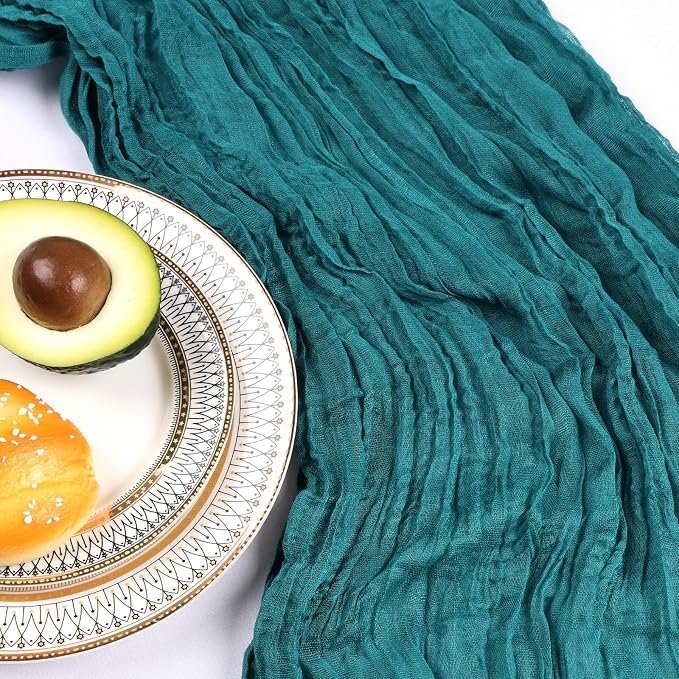 12 Pack 10Ft Teal Cheesecloth Table Runner 23 x 120 Inch | Gauze Rustic Boho - Image 5